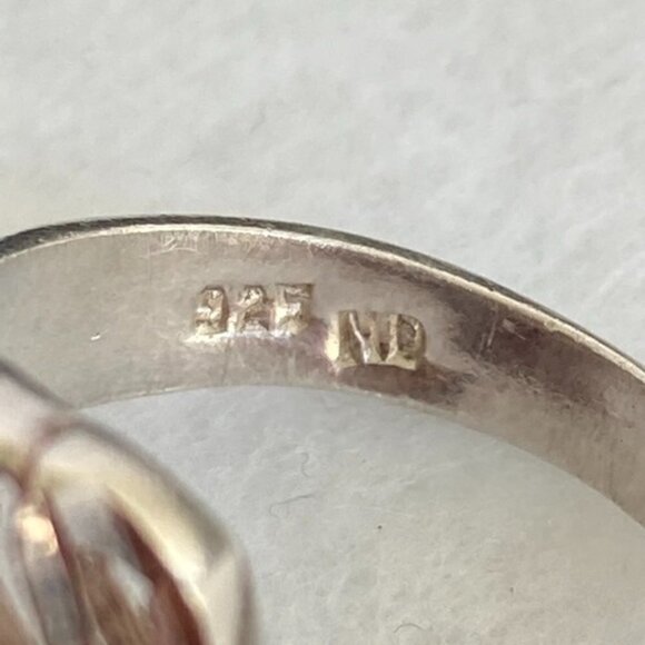 VTG Sterling Silver 925 Diamond Cut Modernist Asymmetric Dome Band Ring Sz 6.5 - Picture 8 of 16